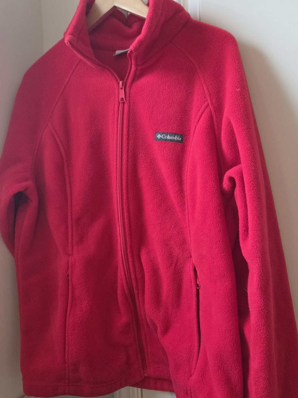 Columbia Red Full-Zip Fleece Jacket
